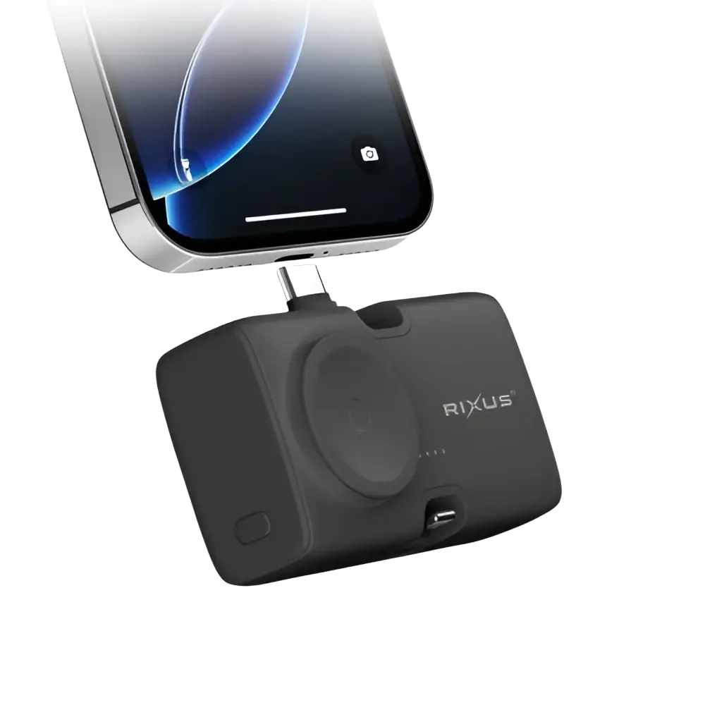 Rixus Mini Click-On 3-in-1 Powerbank 4.500 mAh – Zwart RXPB13B