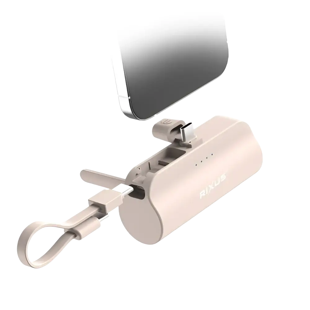 Rixus Mini Click-On Powerbank 5.000 mAh USB-C – Roze RXPB98P