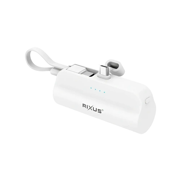 Rixus Mini Click-On Powerbank 5.000 mAh USB-C – Wit – RXPB98W