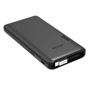 Rixus Powerbank 10.000 mAh 22,5W met ingebouwde USB-C-kabel 70 cm – Zwart RXPB08