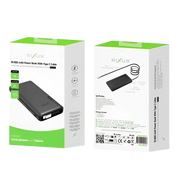 Rixus Powerbank 10.000 mAh 22,5W met ingebouwde USB-C-kabel 70 cm – Zwart RXPB08