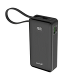 Rixus Powerbank 10.000 mAh met ingebouwde kabel en handstrap – Zwart RXPB01B