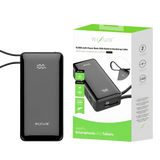 Rixus Powerbank 10.000 mAh met ingebouwde kabel en handstrap – Zwart RXPB01B