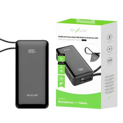 Rixus Powerbank 10.000 mAh met ingebouwde kabel en handstrap – Zwart RXPB01B