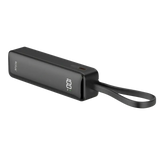 Rixus Powerbank 5.000 mAh met display en ingebouwde USB-C-kabel – Zwart RXPB03B