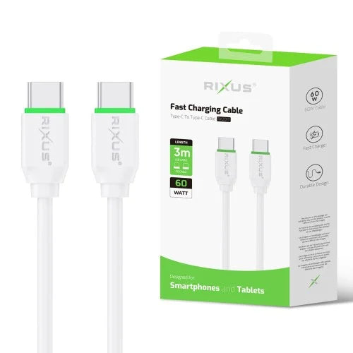 Rixus RX2017 USB-C naar USB-C 3 meter kabel met verpakking