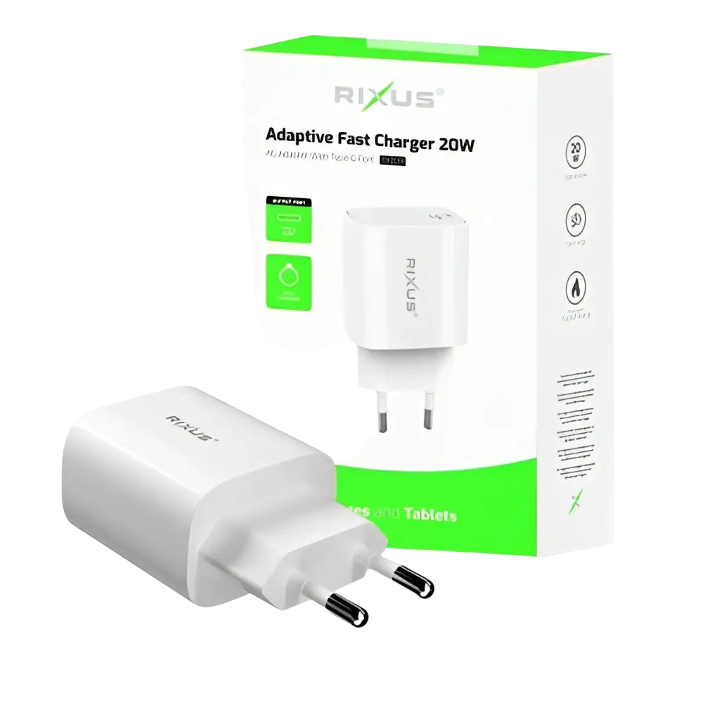 Rixus RX209 Adaptive Fast Charger – USB-C 20W Wit - Oplader