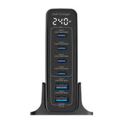 Rixus RX240 GaN Power Adapter met Digitaal Display – 240W Zwart - Oplader