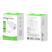 Rixus RX90CC Adapter met USB-C naar Kabel 1m – 20W Wit - Bundel Oplader