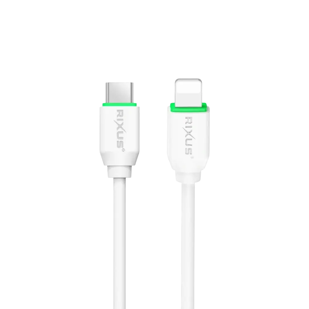 Rixus RX90CC Adapter met USB-C naar Kabel 1m – 20W Wit - Bundel Oplader