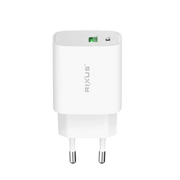 Rixus RX90CC Adapter met USB-C naar Kabel 1m – 20W Wit - Bundel Oplader