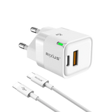 Rixus RXHC11 25W Wall Charger Kit met USB-C naar Kabel – Wit - Oplader