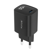 Rixus RXHC13 USB-C Power Adapter met Digitaal Display – 45W Zwart - Oplader