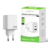 Rixus RXHC20 USB-C & USB-A Power Adapter – 20W Wit - Oplader