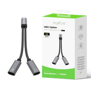 Rixus RXMU71 USB-C splitter 15 cm Space Gray met verpakking