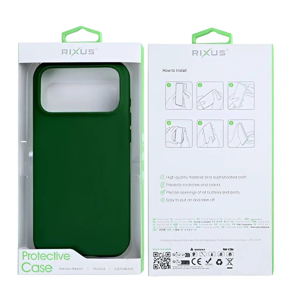 Rixus Soft TPU Case – iPhone 17 Pro Donkergroen - Back cover