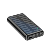Rixus Solar Powerbank 20.000 mAh met ingebouwde kabels – Zwart RXPB47