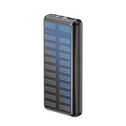 Rixus Solar Powerbank 20.000 mAh met ingebouwde kabels – Zwart RXPB47