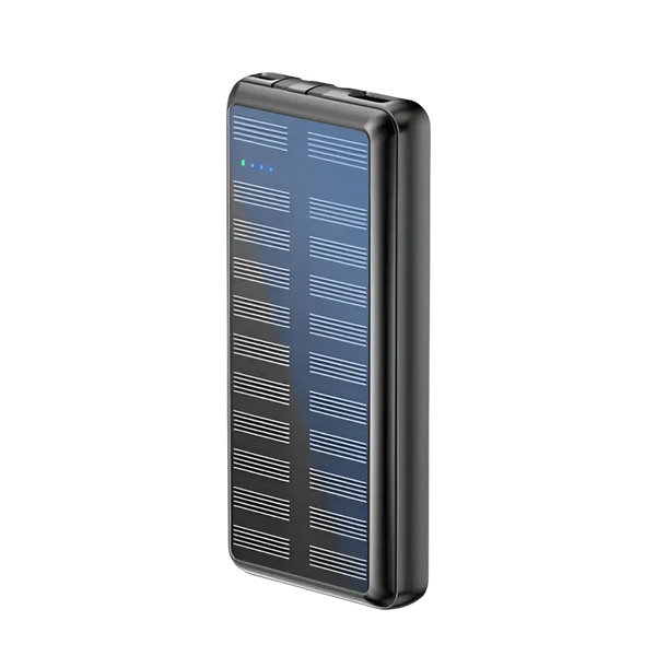 Rixus Solar Powerbank 20.000 mAh met ingebouwde kabels – Zwart RXPB47