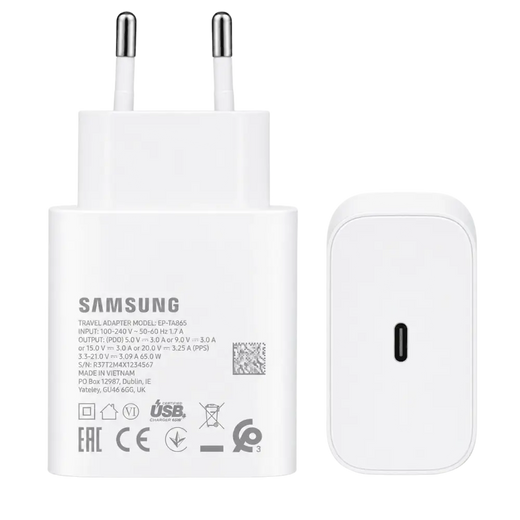 Laden Sie Ihr Gerät superschnell mit dem Samsung USB-C-Schnellladegerät 65W – Bulk Weiß
