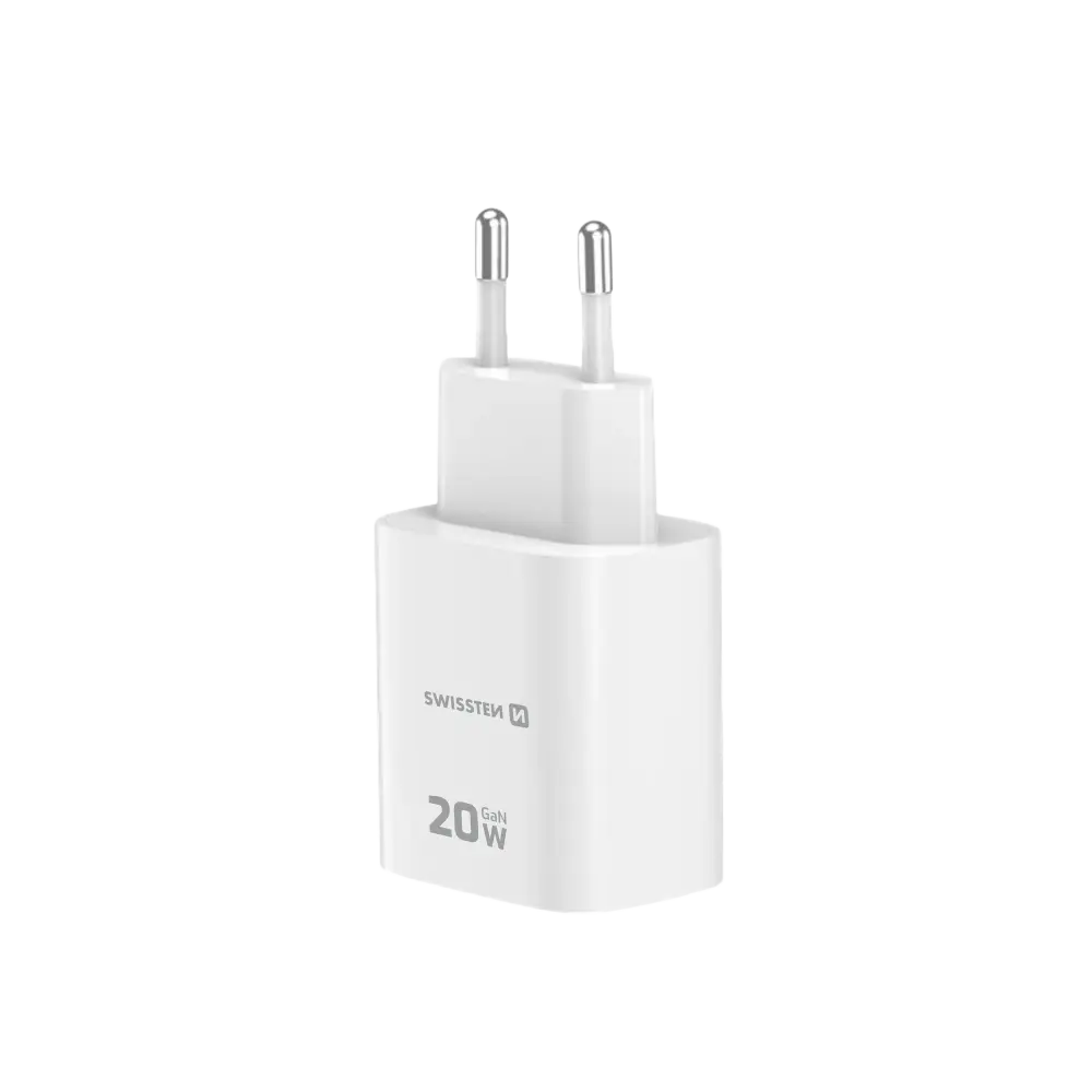 Swissten Edge 20W Reisoplader - Snel en Efficiënt Opladen met GaN Technologie
