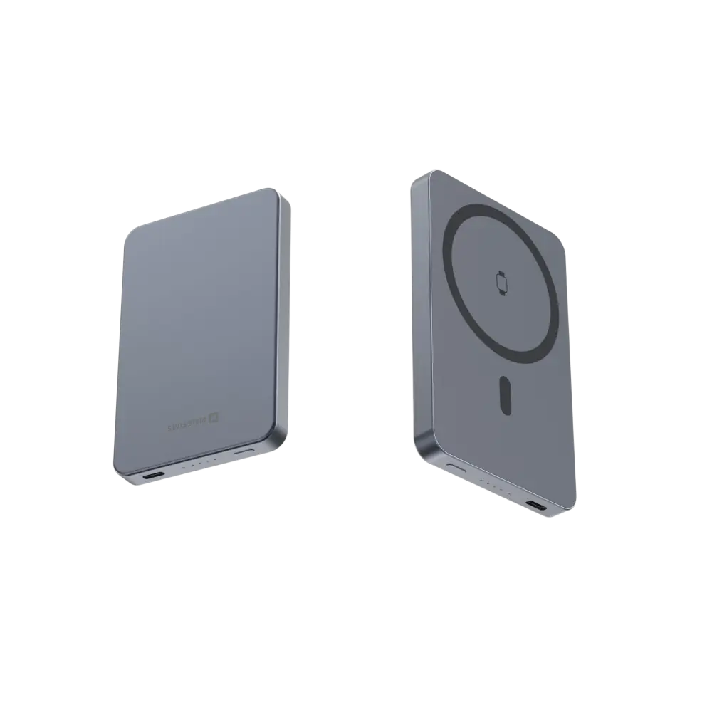 Swissten Fusion MagSafe Powerbank – Draadloze 5.000 mAh in Zilver