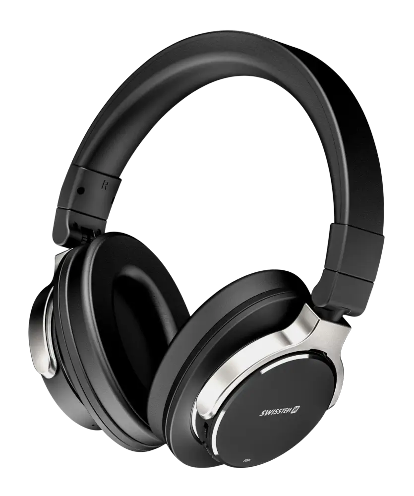 Swissten Jumbo Stereo Koptelefoon met Active Noise Cancelling – Zwart