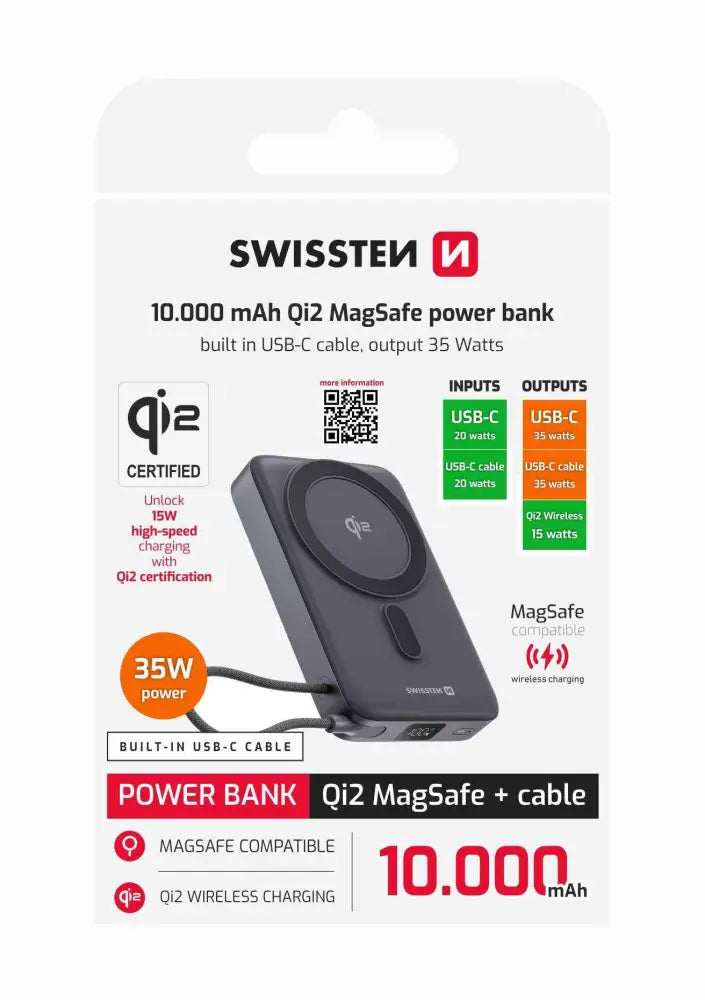 Swissten MagSafe Powerbank 15W – Altijd Energie Voor Jouw Smartphone