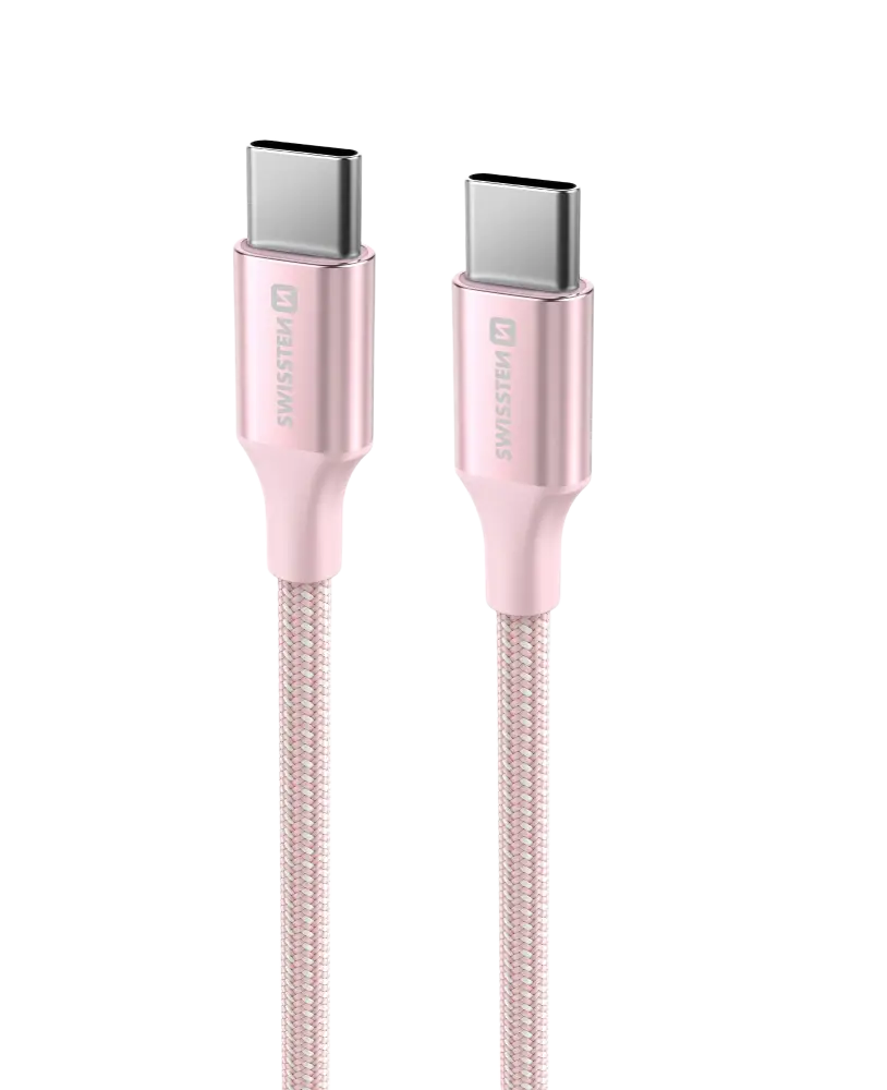 Swissten Textile II USB-C Kabel – 1,5 meter Roze
