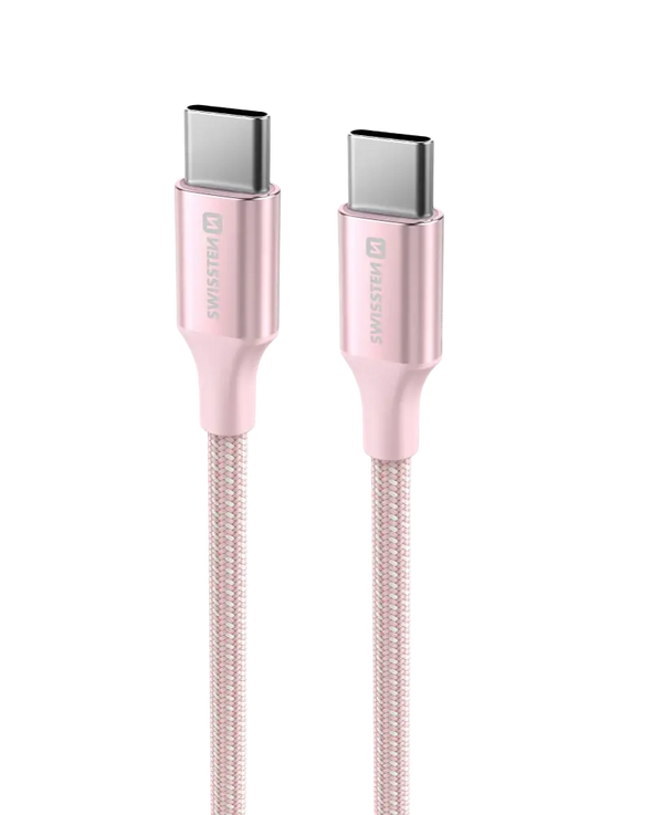 Swissten Textile II USB-C Kabel – 1,5 meter Roze