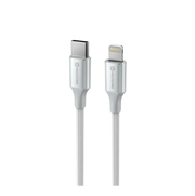 Swissten Textile II USB-C naar Lightning Kabel – 1,5 meter Wit