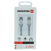 Swissten Textile USB-C naar Lightning Kabel 2 meter – Zilver