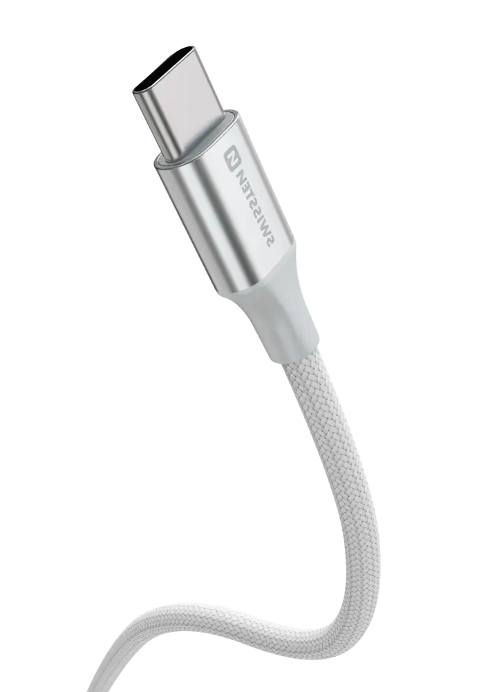 Swissten USB-A naar USB-C Kabel - 1,5 Meter - Wit voor Eenvoudig Opladen