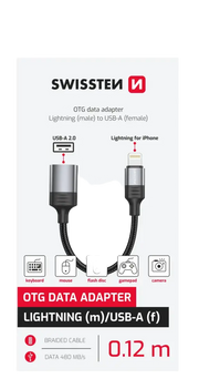 Swissten USB-A naar Lightning Adapter - Compacte Oplossing Voor Onderweg