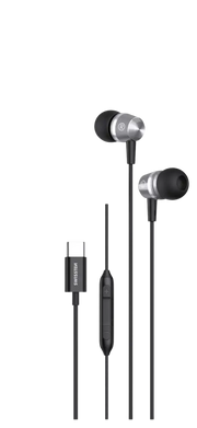 Swissten USB-C Metallic Oordopjes – 1,2 Meter Zwart