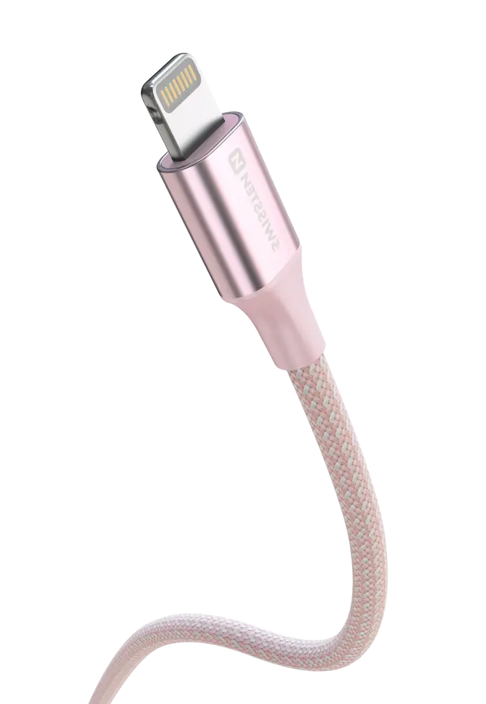 Swissten USB-C naar Lightning Kabel – 1,5 meter Roze