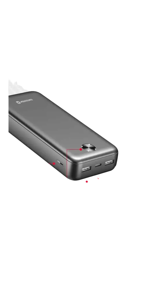 Swissten Worx Pro powerbank 20.000 mAh zwart, krachtige powerbank met meerdere USB-aansluitingen.