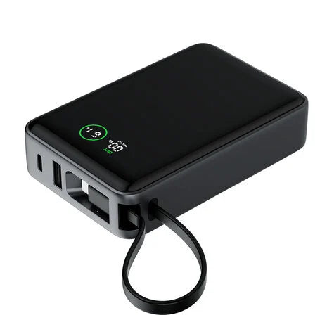 TUNIQ Powerbank - Powerbank 20000mAH With Built In Cable - Zwart