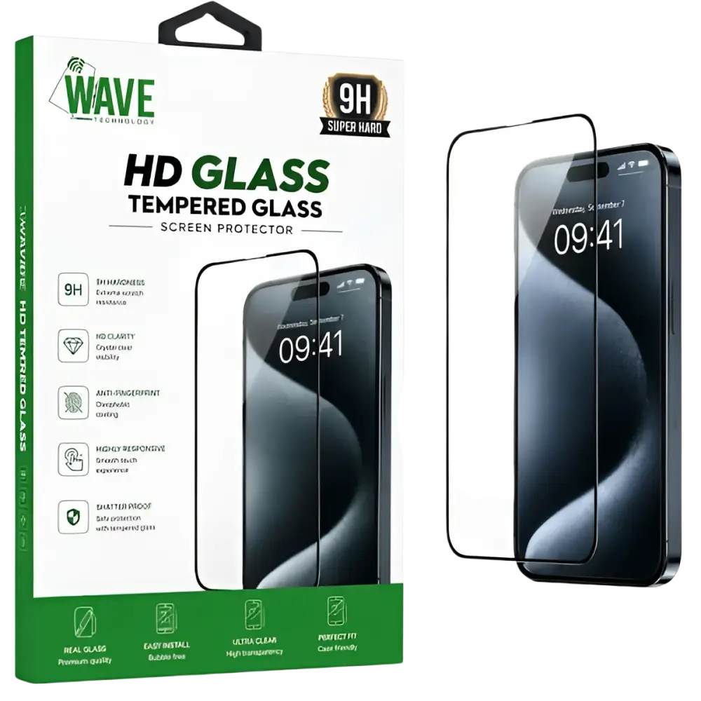 Wave 5D Screenprotector iPhone 16 - Intelligente Bescherming voor Ultieme Helderheid