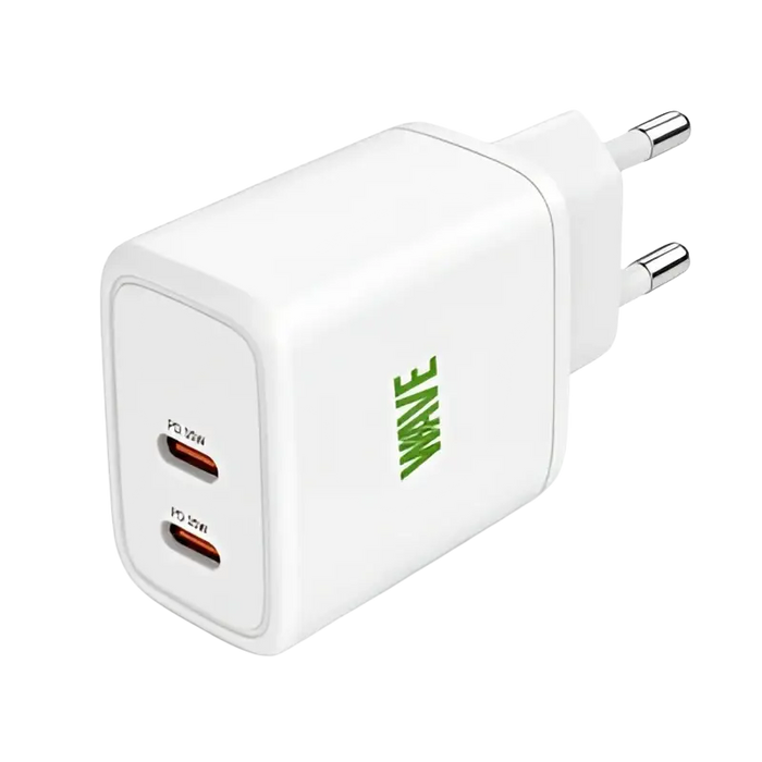 Wave WA-100 Snellader – Snel en Efficiënt Opladen met 35W Dubbele USB-C PD Poorten