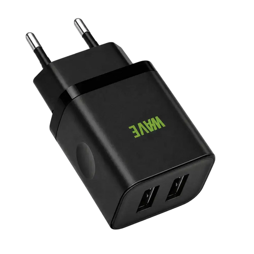 Wave WA-102 USB-Wandladegerät 10.5W – 2x USB-A – Schwarz