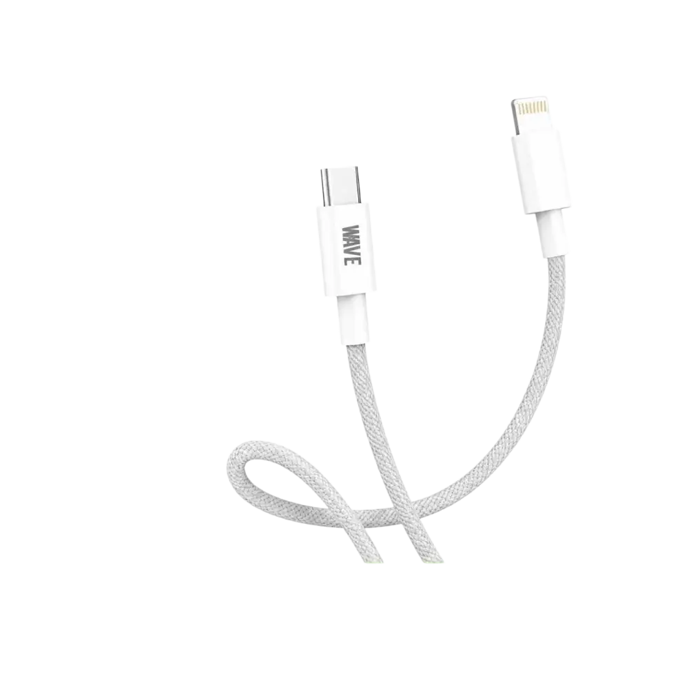 Wave WA-233 2 Meter Snellaadkabel voor Apple - USB-C naar Lightning (60W Wit)