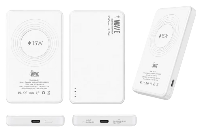 Wave WA-347 MagSafe-Powerbank 5000mAh – Immer Energie, kabellos und schnell laden