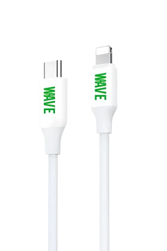 Wave WA-9 USB-C-auf-Lightning-Ladekabel 2 Meter – Schnellladen mit bis zu 20W (Weiß)