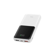 WiWU Powerbank 10.000 mAh met 2-in-1 Kabel en Digitaal Display – Wit