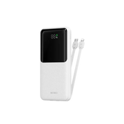 WiWU Powerbank 10.000 mAh met 2-in-1 Kabel en Digitaal Display – Wit