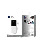 WiWU Powerbank 10.000 mAh met 2-in-1 Kabel en Digitaal Display – Wit