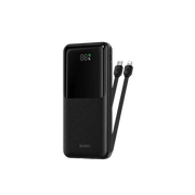 WiWU Powerbank 10.000 mAh met 2-in-1 Kabel en Digitaal Display – Zwart