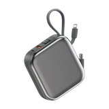 WiWU Powerbank 10.000 mAh met 2-in-1 Kabel en Draadloos Laden – Grijs