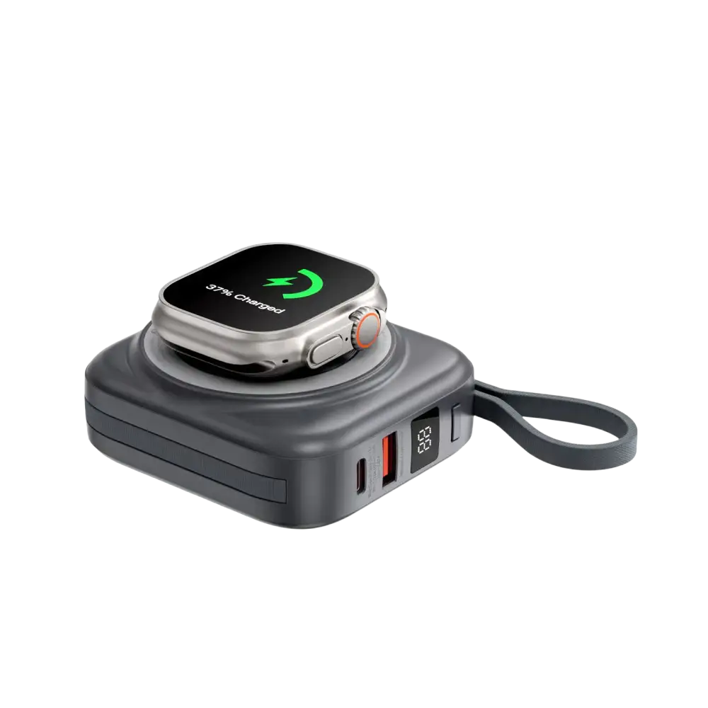 WiWU draadloze powerbank 10000 mAh met opbergplek voor smartwatch en USB-C poorten